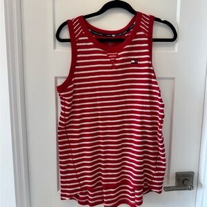 Tommy Hilfiger Sport Red and White Striped Top M NWT